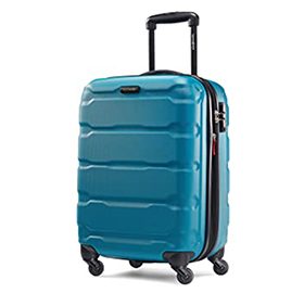 Samsonite Omni PC Hardside Expandable Luggage with Spinner Wheels, Caribbean Blue, Carry-On 20-Inch