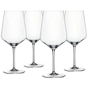 Spiegelau Style Red Wine Glasses, Set of 4, European-Made Lead-Free Crystal, Classic Stemmed, Dishwasher Safe, Professional Quality Red Wine Glass Gift Set, 22.2 oz